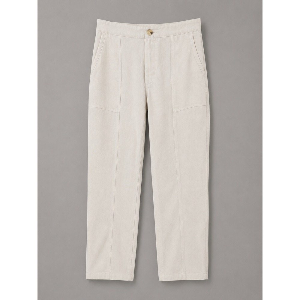 Halston Linen Blend Pants Womens XS White High Rise Straight Leg Coastal
